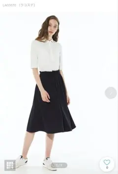 【美品】試着のみ ハイウェストポンチスカート LACOSTEラコステネイビー上品のサムネイル