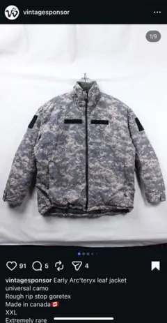 【超希少】Arc'teryx Leaf 初期テストサンプル ゴアテックスのサムネイル
