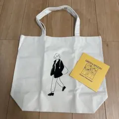 ぽん太様専用❤️グリーンスプーン イラスト付きトートバッグ アイボリー