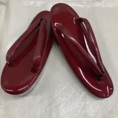 新品　B品　ワインレッド 草履 光沢仕上げ
