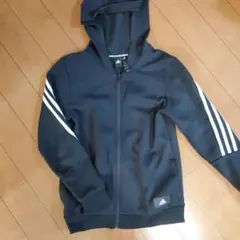 【adidas】アディダス ブラック 黒 フルジップパーカー