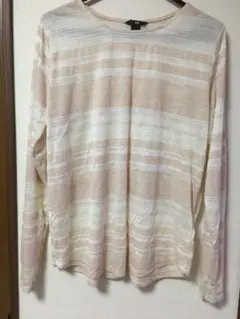 ストライプ長袖チュニック ピンクホワイト H&M