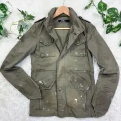 美品　PLEIN　ユーズド加工　M-65フィールドジャケット　S　カーキ