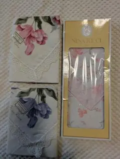 NINA RICCI 花柄ハンカチ3枚セット