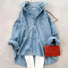 美品 ジャーナルスタンダード デニム シャンブレー シャツ ブルー ゆったり