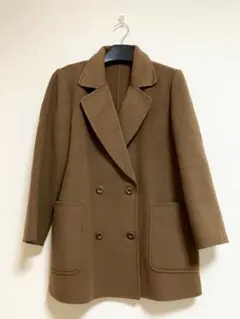 美品 バーバリー ウールハーフコート カシミヤ混 ノバチェック ダブルフェイス Merfirge] ウール混 ダブル フェイス フーデット コート リバーシブル