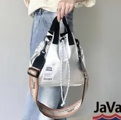 Java シルバー　ショルダーバッグ　収納力抜群　2way ハンドバック