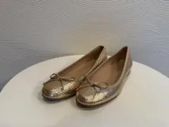 Fabio Rusconi ゴールド バレエシューズ 合成皮革