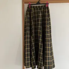 coca L サイズ　黒と黄色のチェック柄