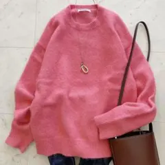 ビューティアンドユース　アルパカブレンド 起毛クルーネックニットプルオーバー