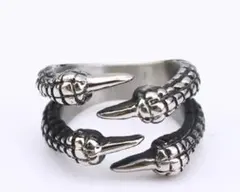 L*E様 新品 クロコダイルデザイン シルバー色 リング フリーサイズ