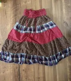 フレアスカート マルチカラー チェック柄