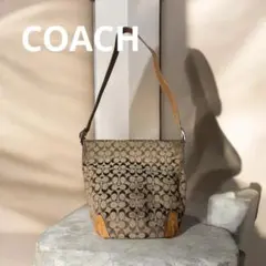 Coach ショルダーバッグ ベージュ　シグネーチャー　コーチ