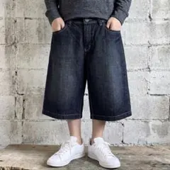 00s FUBU THE COLLECTION 極太 濃紺 デニム ショーツのサムネイル