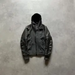 00s y2k archive leather × wool jacket