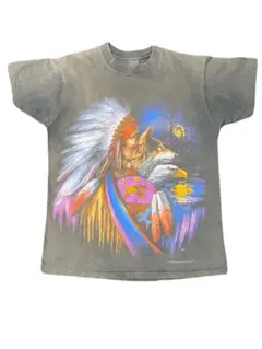 90s USA製 3D EMBLEM ネイティブ インディアン tee 希少のサムネイル