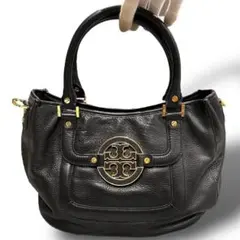 美品 TORY BURCH トリーバーチ ハンドバッグ ブラック レザー
