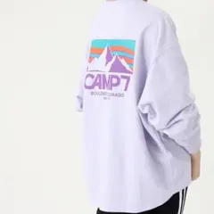 CAMP7 バックロゴプリントロンＴ　M　カットソー　パープル　長袖◆A1485のサムネイル