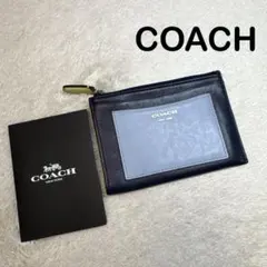 COACH コーチ フラグメントケース カードケース 小物入れ レザー ブルー