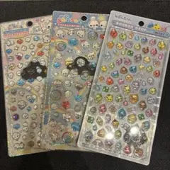 ぷくぷくあわわちゃんプチドロップシール2枚とボンボンドロップシール　しずく1枚