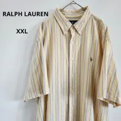 ラルフローレン 半袖ストライプシャツ クラシックフィット オーバーサイズ XXL