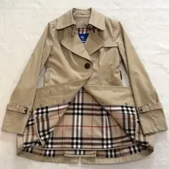 バーバリーブルーレーベル　トレンチコート　ライナー付　ノバチェック　ベージュ　L