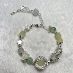 ビーズシルバー ブレスレット 手作り