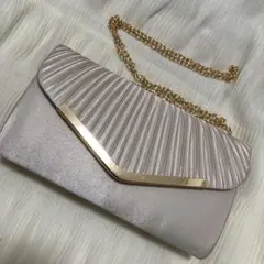 アイボリー　ベージュ　パーティーバッグ　クラッチバッグ　結婚式　お呼ばれ