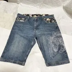 【Dominate / ドミネイト】 刺繍 / デニム ハーフパンツ W97のサムネイル