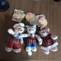 ダッフィー&シェリーメイ&ジェラトーニ ぬいぐるみバッジ