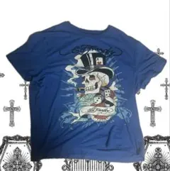 Ed Hardy エドハーディー スカル 半袖 Tシャツ ブルーのサムネイル