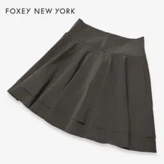 FOXEY フォクシー フレアスカート ブラウン 茶 ひざ丈 プリーツ 38のサムネイル