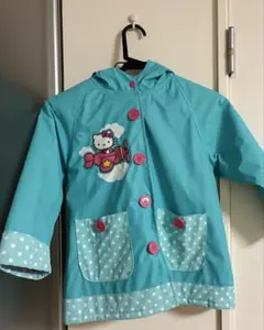 ハローキティ ベビーレインコート 水色 かわいい キャラクター