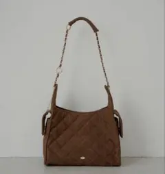 chico 2wayチェーンショルダーキルティングバッグ ブラウン