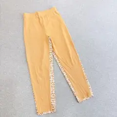 ルカ　ボトムス　スキニーパンツ　幾何学模様　茶系オレンジ　フリー