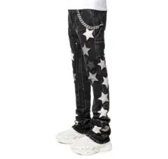 GUAPI スターパッチ スキニーデニムパンツ ブラック - メルカリ