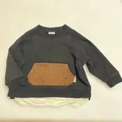 ブリーズ 黒 コットン トレーナー ポケット付き