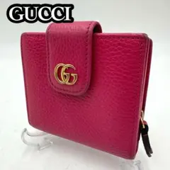 GUCCI グッチ　二つ折り折財布　GGマーク　マゼンタ　0702⑧のサムネイル