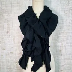 着物リメイク＊紋有り＊正絹縮緬黒留袖ふわふわ＆ひらひらギャザーストール