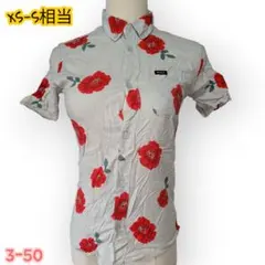 美品RVCA 花柄Tシャツ 半袖シャツ ボーイズフィット