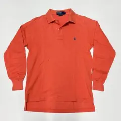 90s ヴィンテージ ポロ ラルフ ローレン オレンジ 長袖ポロシャツ