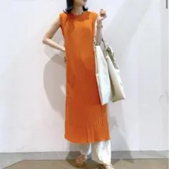 ローリーズファーム　ランダムテレコノースリーブワンピース