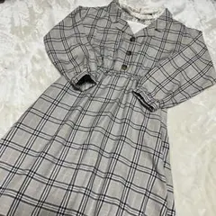 【美品】ピンクラテ 子供服 キッズ チェック柄シャツワンピース