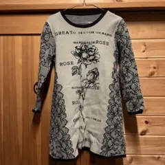 y2k バラプリント 長袖ニット