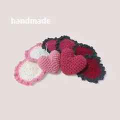 ぷっくりハート♥︎アクセサリー 編み物 8点セット ハンドメイド