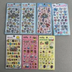 ディズニー＆ミッフィー シール 7点セット ぷっくりシール まとめ売り