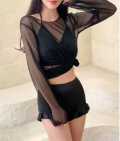 ブラック メッシュ セパレート水着