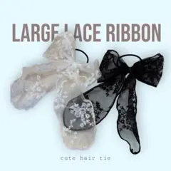 【入学式　入園式】大きめレースリボン ヘアゴム　2色セット