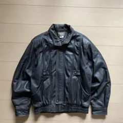 80s 90s ラムレザージャケット ブラック 短丈 韓国製