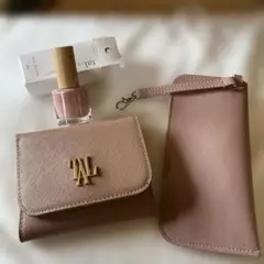 しまむら　yumi 三つ折り財布　ネイルカラー　　同梱オマケのメガネケースのサムネイル